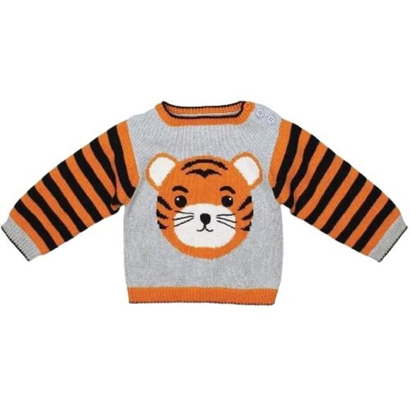 ZUBELS NWT TIGER COTTON KNIT SWEATER (UNISEX) Size 4 year old MSRP $39.99 - Picture 1 of 6